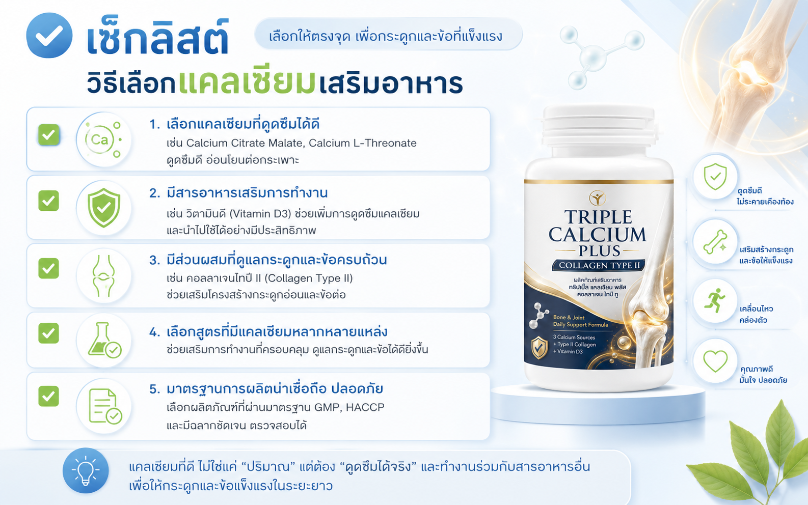 how-to-choose-calcium-citrate-supplement วิธีเลือกผลิตภัณฑ์แคลเซียม citrate และ calcium citrate malate ให้เหมาะกับการดูแลกระดูก